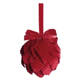 Enfeite Bola Veludo - Verde Escuro