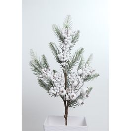 Galho Decorativo Médio Branco / Verde