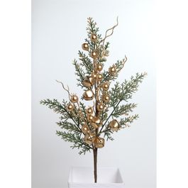 Galho Decorativo Grande Verde / Ouro