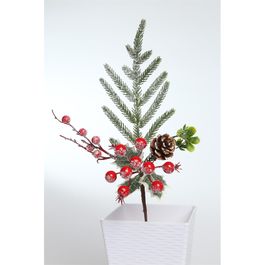 Galho Decorativo Médio Verde / Vermelho / Branco