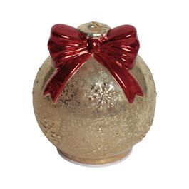 Bola Decorativa Com Led - Ouro / Vermelho