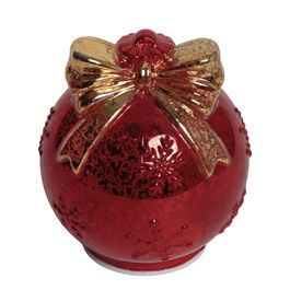 Bola Decorativa Com Led - Vermelho / Ouro