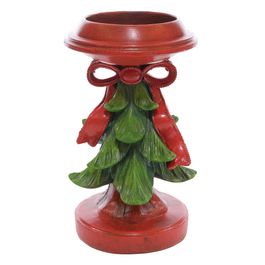 Suporte Vela Resina Vermelho / Verde
