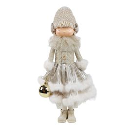 Boneco Decorativo Com Vestido - Ouro / Bege