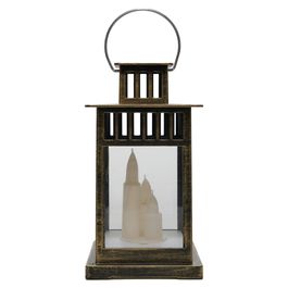 Lanterna Decorativa Com Led - Ouro Velho / Incolor