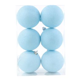 Enfeite Bola Com Glitter Azul Pastel