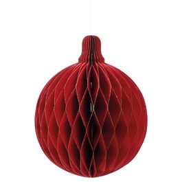 Enfeite Bola Papel - Bordo / Ouro