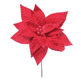 Flor Decorativa Poinsetia Vermelho