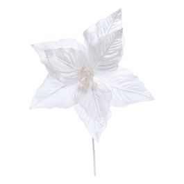 Flor Decorativa Poinsetia Branco