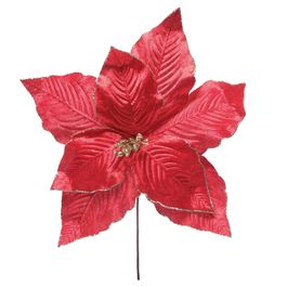 Flor Decorativa Poinsetia Vermelho