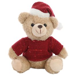 Pelucia Urso - Marrom Claro / Vermelho