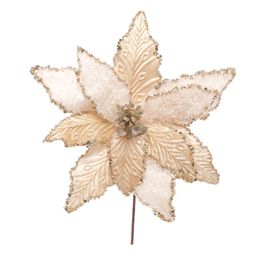 Flor Decorativa Poinsetia - Champagne