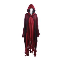 Capa Adulto com Capuz Noite de Halloween Vermelha