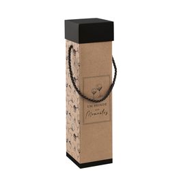 Caixa Vinho Com Alça Wine Pardo e Preto