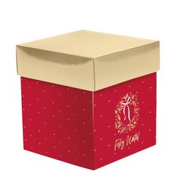 Caixa Para Panetone Quadrada Essência Vermelho