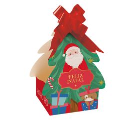 Caixa Para Panetone Árvore Surpresa Do Noel Vermelho
