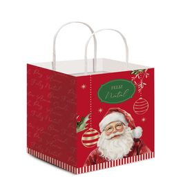 Sacola De Papel Para Panetone Natal Afetivo Vermelho