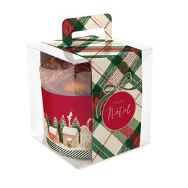 Kit Panetone Com Caixa De Acetato Memórias Verde
