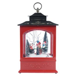 Lanterna Decorativa Com Led - Vermelho / Branco