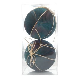 Enfeite Bola Com Cordão - Verde Escuro / Ouro