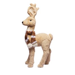 Rena Decorativa Com Cachecol - Marrom Claro/ Marrom/ Branco