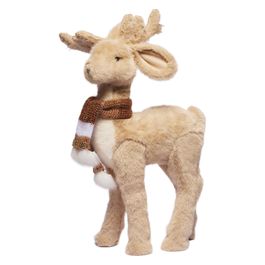 Rena Decorativa Com Cachecol - Marrom Claro/ Marrom/ Branco