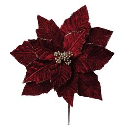 Flor Decorativa Poinsetia Borgonha