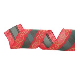 Fita Aramada Vermelho Escuro / Verde Escuro / Ouro