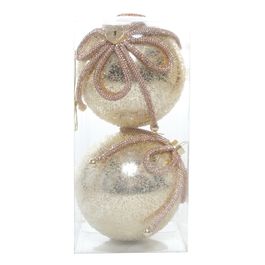 Enfeite Bola Com Glitter - Incolor / Ouro