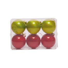 Enfeite Bola Perolada - Vermelho / Verde Maca