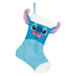 Meia Natalina Stitch - Azul / Branco