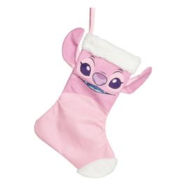 Meia Natalina Angel - Rosa / Branco