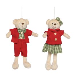 Pelucia Urso - Vermelho / Verde / Beg