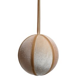 Enfeite Bola Veludo Ouro / Creme