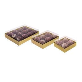Caixas Para Brigadeiros E Bombons Com Tampa De Acetato Ouro