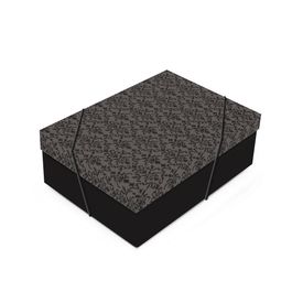 Caixa Retangular Com Tampa Velvet Arabesque Preto