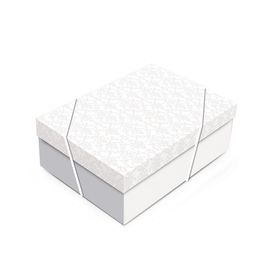 Caixa Retangular Com Tampa Velvet Arabesque Branco