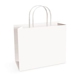 Sacola de Papel Horizontal Liso Branco