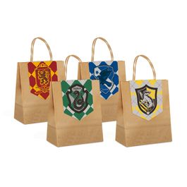Sacola De Papel Com Fechamento Casas Hogwarts