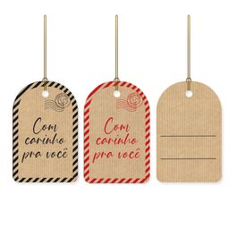 Tag De / Para Cartinha Com Carinho Kraft