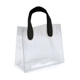 Sacola Pvc Alça Tpu Incolor e Preto