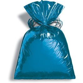 Saco para Presente Metal Liso Azul