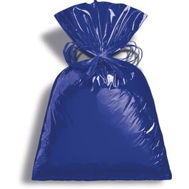 Saco para Presente Metal Liso Azul Intenso