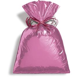 Saco para Presente Metal Liso Rosa