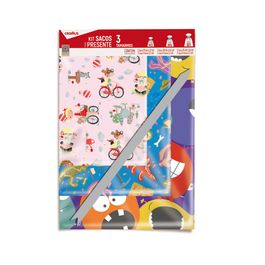 Saco Para Presente Infantil Sortido Tamanho e Estampas