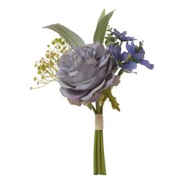 Buque De Peônias E Margaridas X4 33cm - Azul
