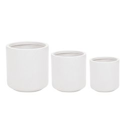 Vaso Plástico Redondo Liso  Jogo C/3 Un Branco
