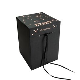 Caixa Quadrada Com Visor Liso Preto